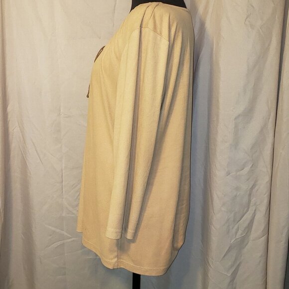 Jason Maxwell Woman Tan Peasant Top - M/L - Picture 2 of 4